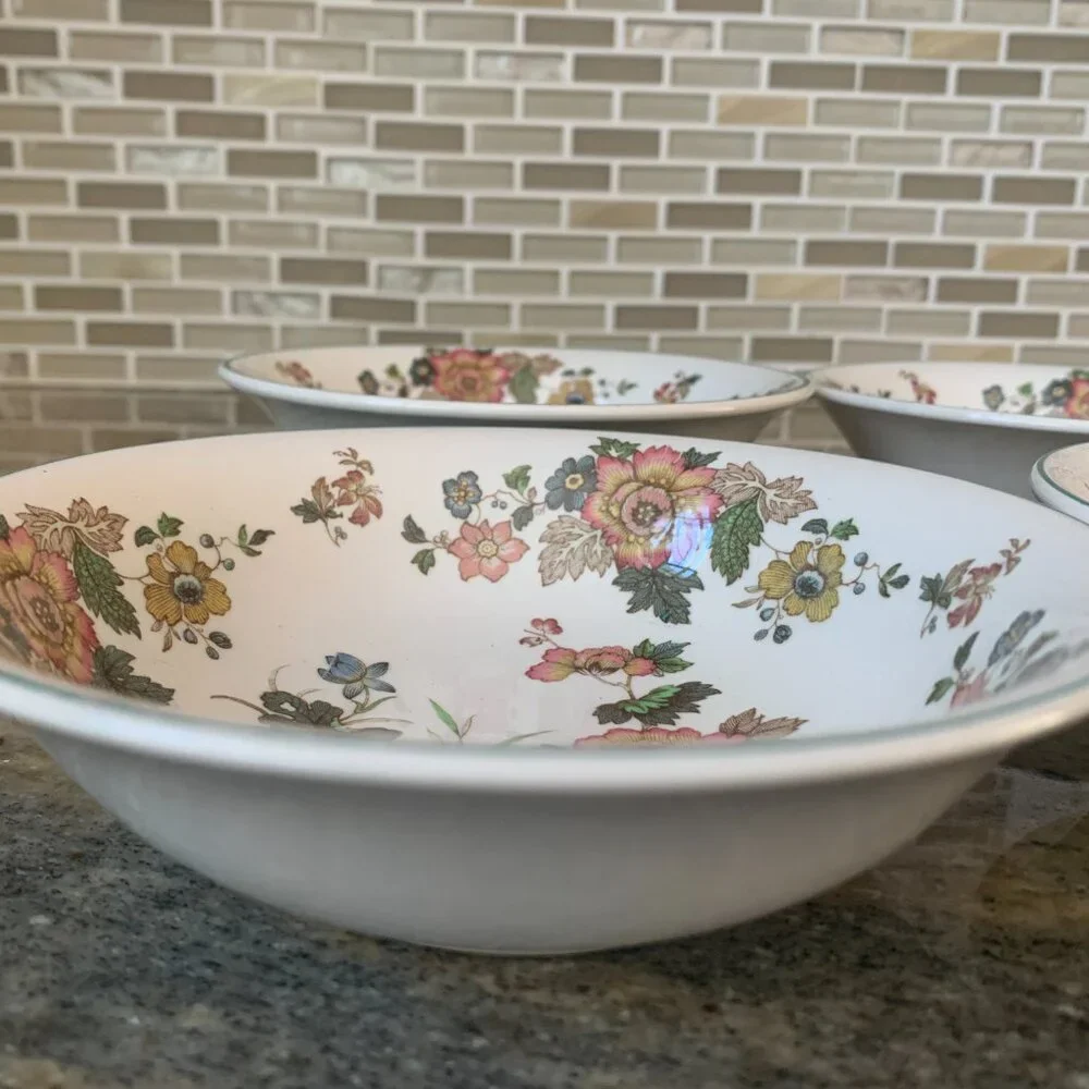 Set of 4 Wedgwood Eastern Flowers Coupe Cereal Bowls 6.25